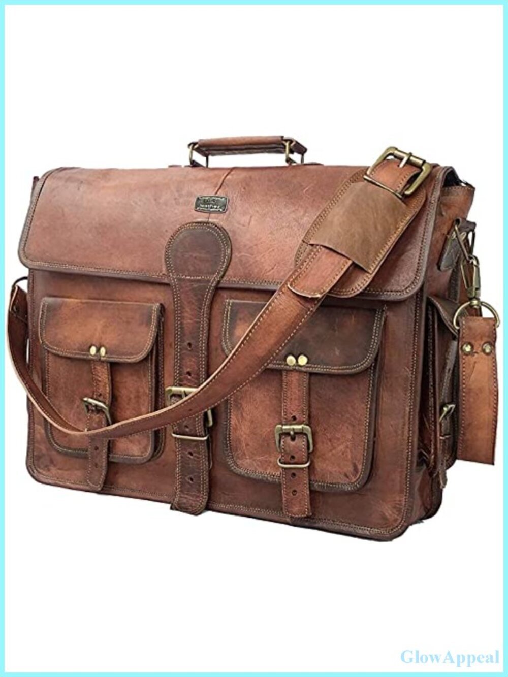 Vintage Handmade Leather Messenger Bag Laptop Briefcase Computer Satchel
